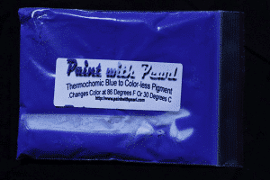 25 gram bag of blue thermochromic paint pigment