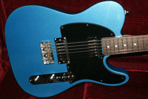 Electric blue guitar.