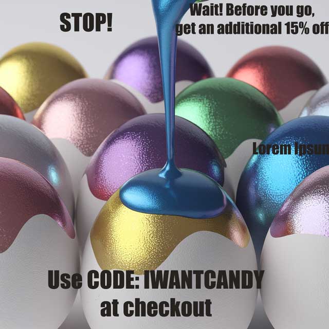 Get 15% off when you use the code: IWANTCANDY at checkout.