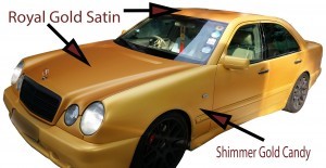 Shimmer gold candy matte finish custom paint job