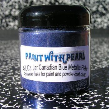 Canadian blue metal flake looks great over many dark base-coats, but we recommend black or blue base.