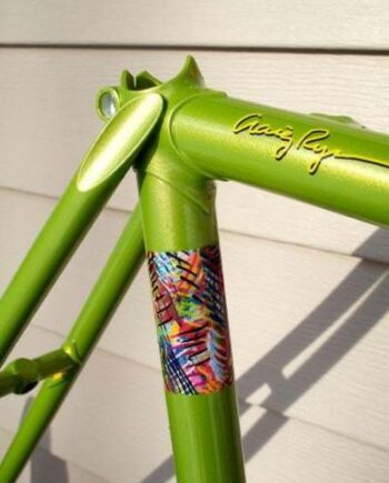 Gold Ghost Pearl on Lime Green base coat making this bicycle stand out above the rest.