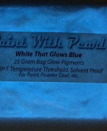 White to Blue Glow paint pigment. Glows at night after being "charged" under light.